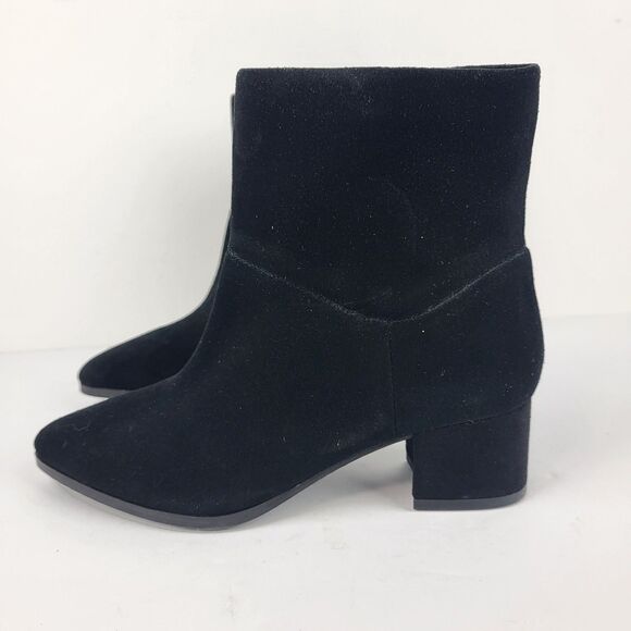 Blondo Amy Waterproof Black Suede Ankle Boots Block Heel Zip Up Size 6M - Picture 2 of 11